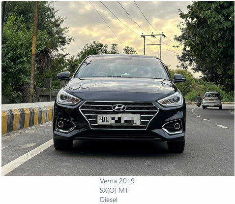 Verna 2019 SX(O) MT 1.6D ?1,045,000.00 Verna 2019 SX(O) MT Diesel 41,000km All original SHIV SHAKTI MOTORS G-45, Vardhman Tower, Commercial Complex Preet Vihar Delhi 110092 - INDIA Remember Us for: Buying or Selling Exchange or Financing Pre-Owned Cars. 9811077512 9811772512 9109191915